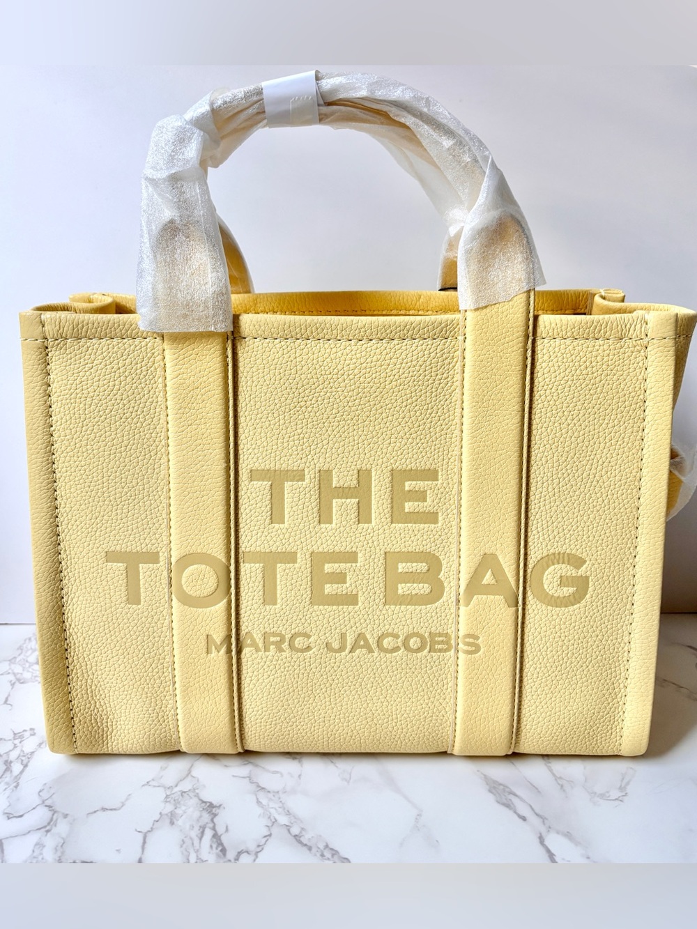 New Marc Jacobs Tote Bag Medium Leather Yellow